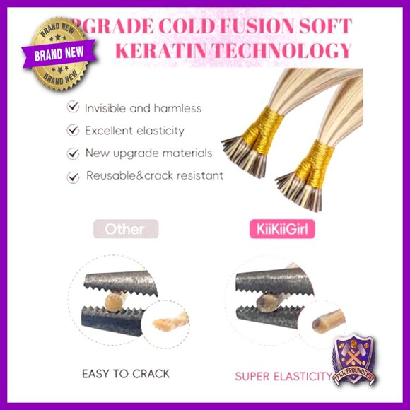 20 Inch Human Hair Extensions I Tip Invisible Straight 30g
